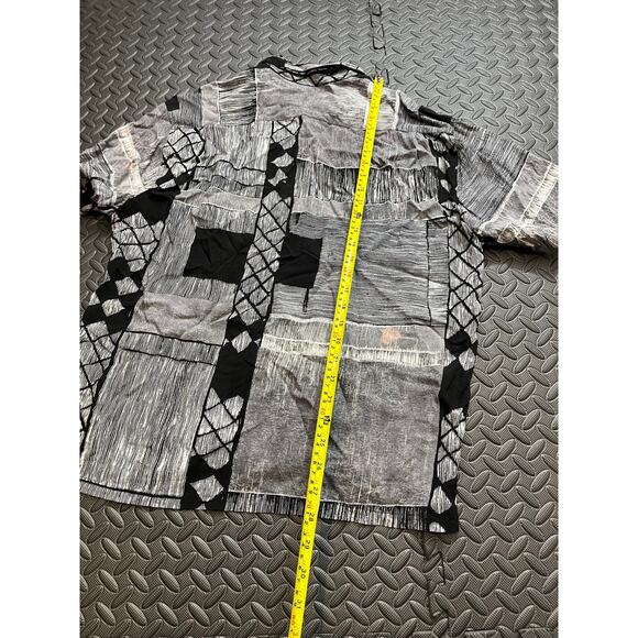 Vintage Jams World Rayon Shirt Geometric Black White Retro Surf‎ Mens Size Med - Picture 12 of 13